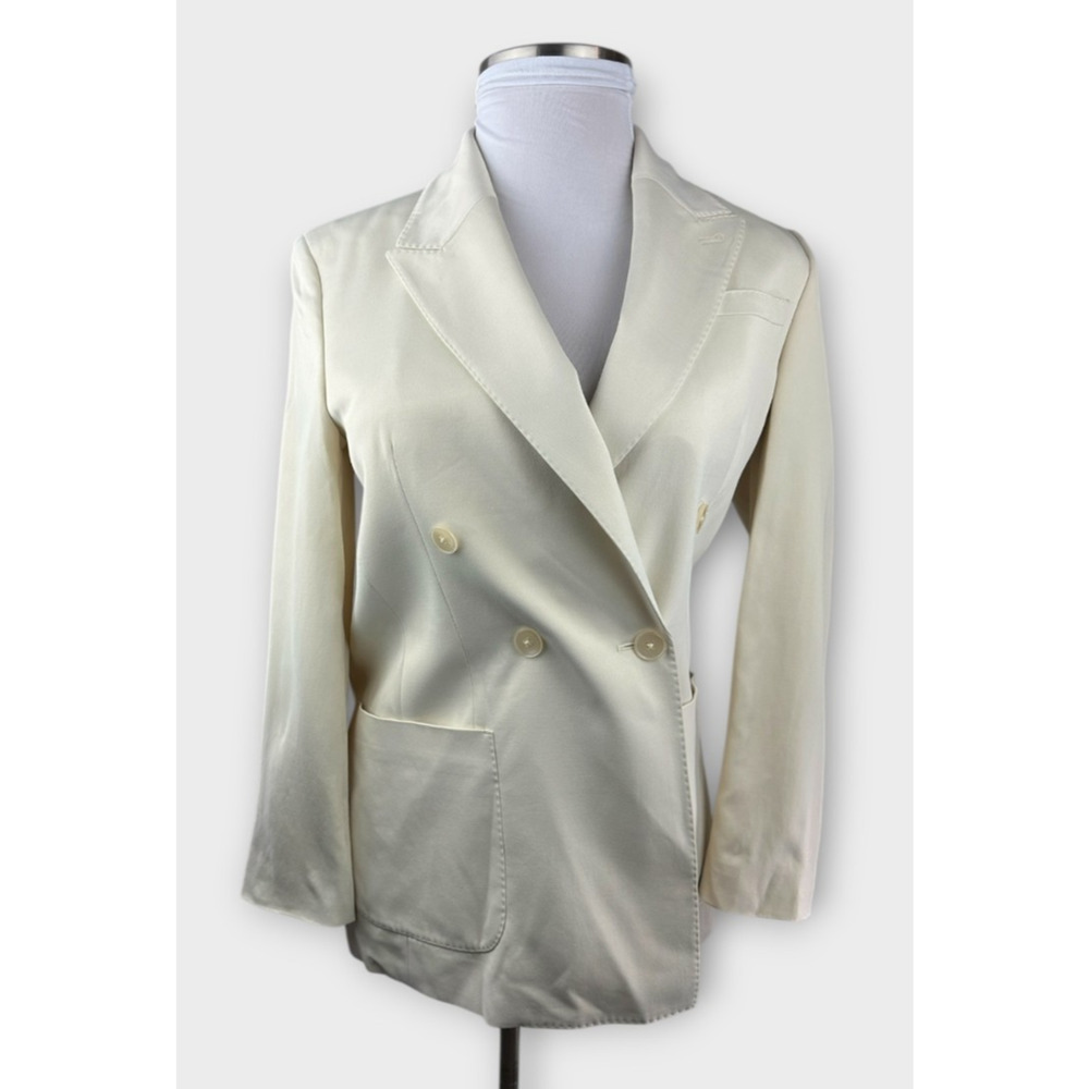 BR Manifattura Emmetex Italian Crepe Double Breasted Blazer Jacket Oversized 2 - Picture 3 of 16